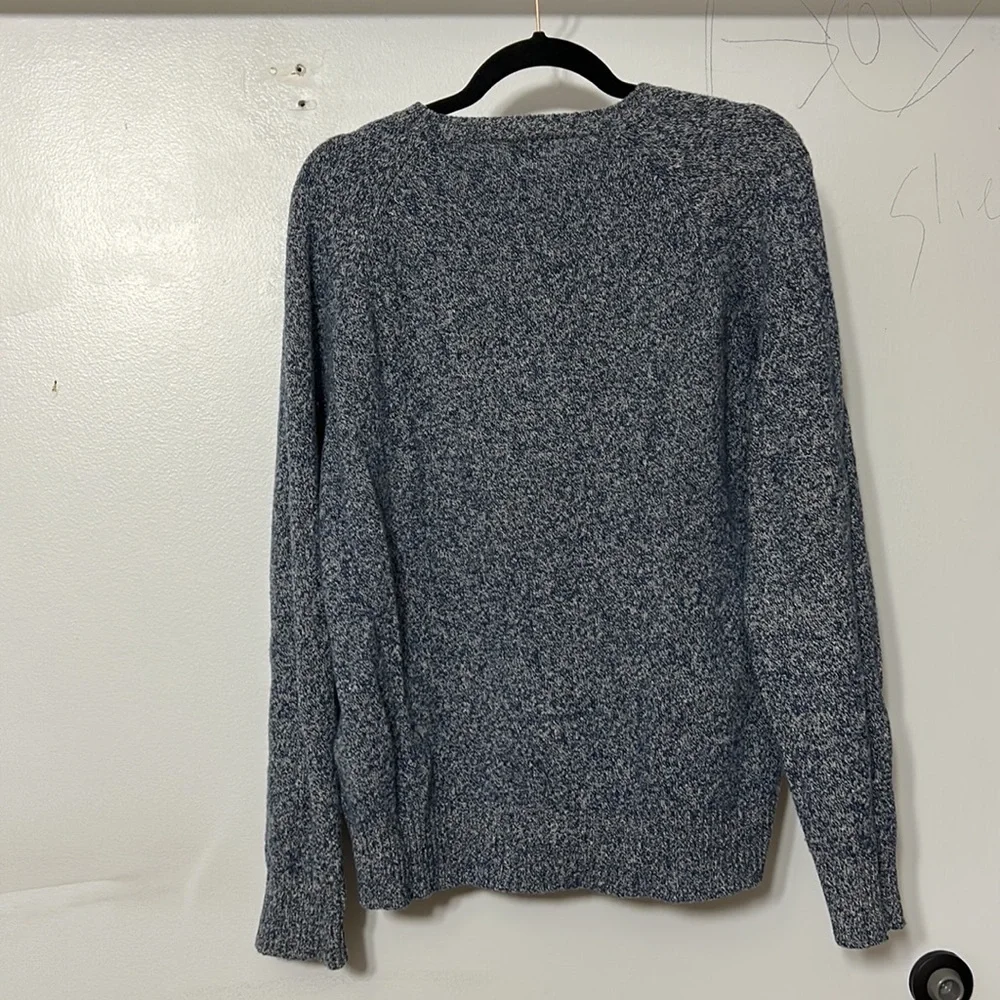 J.Crew Men’s Large 100% Lambswool Blue Marled Crewneck Sweater 2010